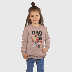 Свитшот хлопковый детский АЛИ, цвет: пыльно-розовый — фото 2