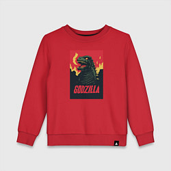 Свитшот хлопковый детский Godzilla, цвет: красный