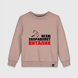 Свитшот хлопковый детский Заправляет Виталик, цвет: пыльно-розовый