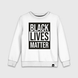 Свитшот хлопковый детский BLACK LIVES MATTER, цвет: белый