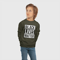 Свитшот хлопковый детский BLACK LIVES MATTER, цвет: хаки — фото 2