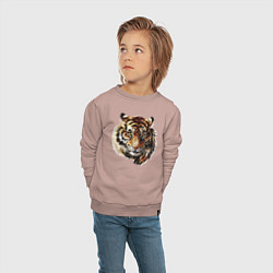Свитшот хлопковый детский Тигр Tiger, цвет: пыльно-розовый — фото 2