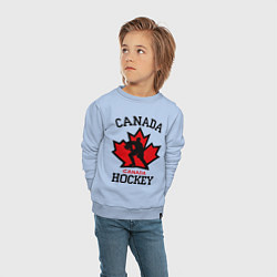 Свитшот хлопковый детский Canada Hockey, цвет: мягкое небо — фото 2