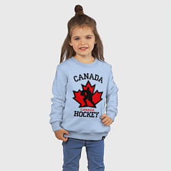 Свитшот хлопковый детский Canada Hockey, цвет: мягкое небо — фото 2