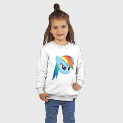 Свитшот хлопковый детский Rainbow Dash, цвет: белый — фото 2