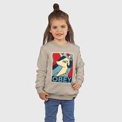 Свитшот хлопковый детский Trixie OBEY, цвет: миндальный — фото 2