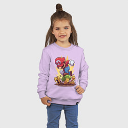Свитшот хлопковый детский Марио, цвет: лаванда — фото 2