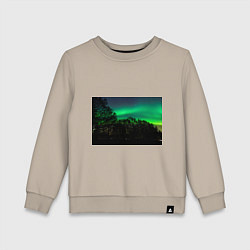 Свитшот хлопковый детский Северное сияние, цвет: миндальный
