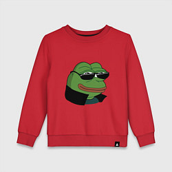 Свитшот хлопковый детский Pepe в очках EZ, цвет: красный