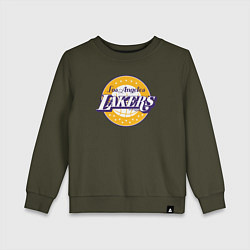 Свитшот хлопковый детский Los Angeles Lakers, цвет: хаки