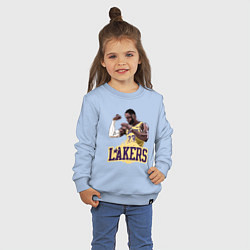 Свитшот хлопковый детский LeBron - Lakers, цвет: мягкое небо — фото 2
