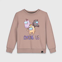 Свитшот хлопковый детский Among Us, цвет: пыльно-розовый