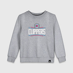 Свитшот хлопковый детский Los Angeles Clippers, цвет: меланж