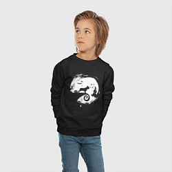Свитшот хлопковый детский Полнолуние Французский бульдог, цвет: черный — фото 2