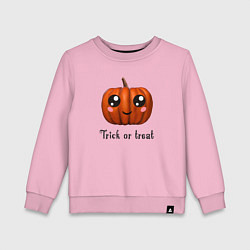 Свитшот хлопковый детский Halloween pumpkin, цвет: светло-розовый