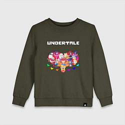 Свитшот хлопковый детский UNDERTALE, цвет: хаки