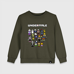 Свитшот хлопковый детский UNDERTALE, цвет: хаки