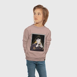 Свитшот хлопковый детский Spock Z, цвет: пыльно-розовый — фото 2