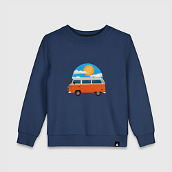 Свитшот хлопковый детский Volkswagen t1, цвет: тёмно-синий