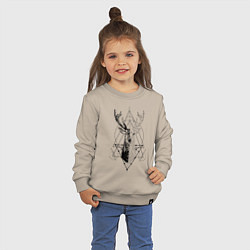 Свитшот хлопковый детский Polygonal deer, цвет: миндальный — фото 2