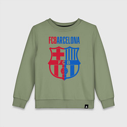 Свитшот хлопковый детский Barcelona FC, цвет: авокадо