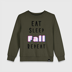 Свитшот хлопковый детский Fall Guys, цвет: хаки