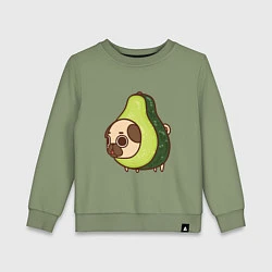Детский свитшот Мопс-авокадо