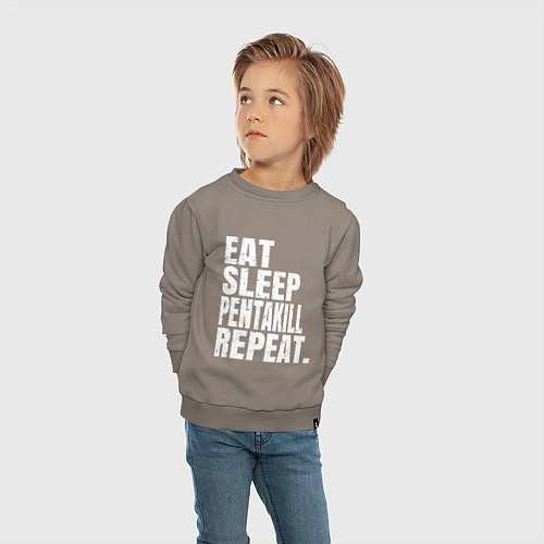Детский свитшот EAT SLEEP PENTAKILL REPEAT / Утренний латте – фото 4