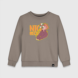 Свитшот хлопковый детский Nice recieve, цвет: утренний латте
