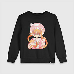 Свитшот хлопковый детский Sailor Moon Coffee, цвет: черный