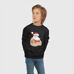 Свитшот хлопковый детский Santa Claus, цвет: черный — фото 2
