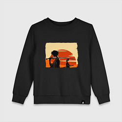 Свитшот хлопковый детский Самурай Чамплу Мугэн и Дзин, цвет: черный