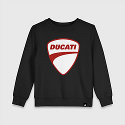 Свитшот хлопковый детский Ducati Logo Дукати Лого Z, цвет: черный
