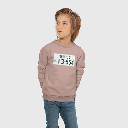 Детский свитшот Initial D Номер / Пыльно-розовый – фото 4