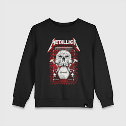 Свитшот хлопковый детский Metallica art 01, цвет: черный