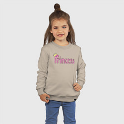 Свитшот хлопковый детский Princess, цвет: миндальный — фото 2