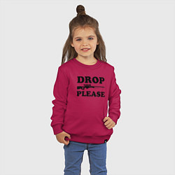 Свитшот хлопковый детский Drop Please, цвет: маджента — фото 2