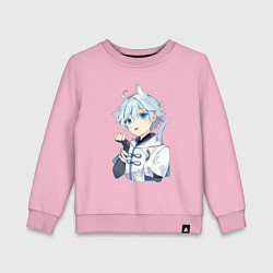 Свитшот хлопковый детский Неко Чун Юнь, цвет: светло-розовый