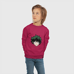 Свитшот хлопковый детский Izuku Midoriya, цвет: маджента — фото 2