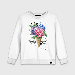 Свитшот хлопковый детский Весеннее настроение, цвет: белый