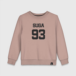 Свитшот хлопковый детский BTS - Suga 93, цвет: пыльно-розовый