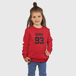 Свитшот хлопковый детский BTS - Suga 93, цвет: красный — фото 2