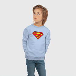 Свитшот хлопковый детский Superman 8 bit, цвет: мягкое небо — фото 2