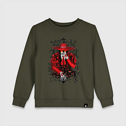 Свитшот хлопковый детский Hellsing Хеллсинг, цвет: хаки