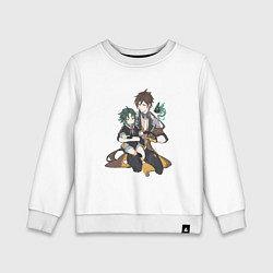 Свитшот хлопковый детский Чжун Ли и маленький Сяо, цвет: белый