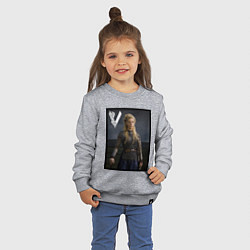 Свитшот хлопковый детский Викинги Лагерта Vikings Lagertha Z, цвет: меланж — фото 2
