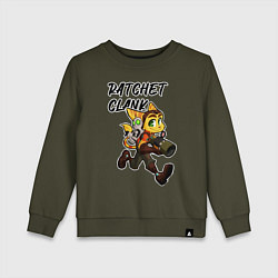 Свитшот хлопковый детский Ratchet & Clank, цвет: хаки