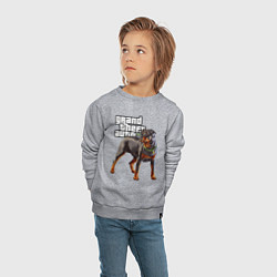 Свитшот хлопковый детский ЧОП - ротвейлер из GTA 5, цвет: меланж — фото 2