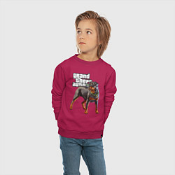 Свитшот хлопковый детский ЧОП - ротвейлер из GTA 5, цвет: маджента — фото 2