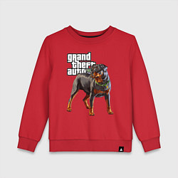 Свитшот хлопковый детский ЧОП - ротвейлер из GTA 5, цвет: красный